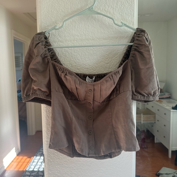 NWT & Other Stories Puff Sleeve Crop Top - Picture 1 of 4